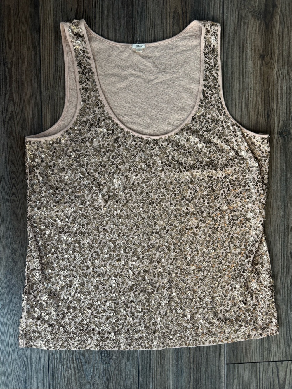 J. Crew Brown Bronze Sequin Scoop-Neck Tank